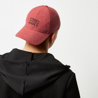 Pink &#39;street supply&#39; embroidered cap